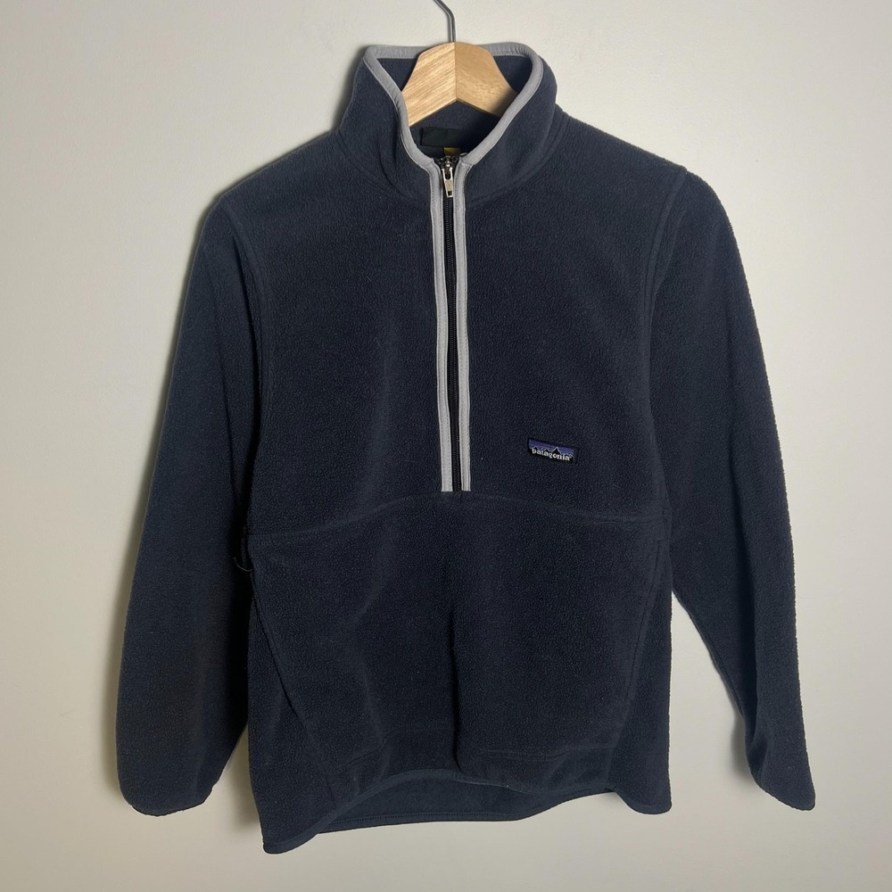 Patagonia Jacket Womens XS Blue Fleece 1/2 Zip Pullover Synchilla Pockets Warm